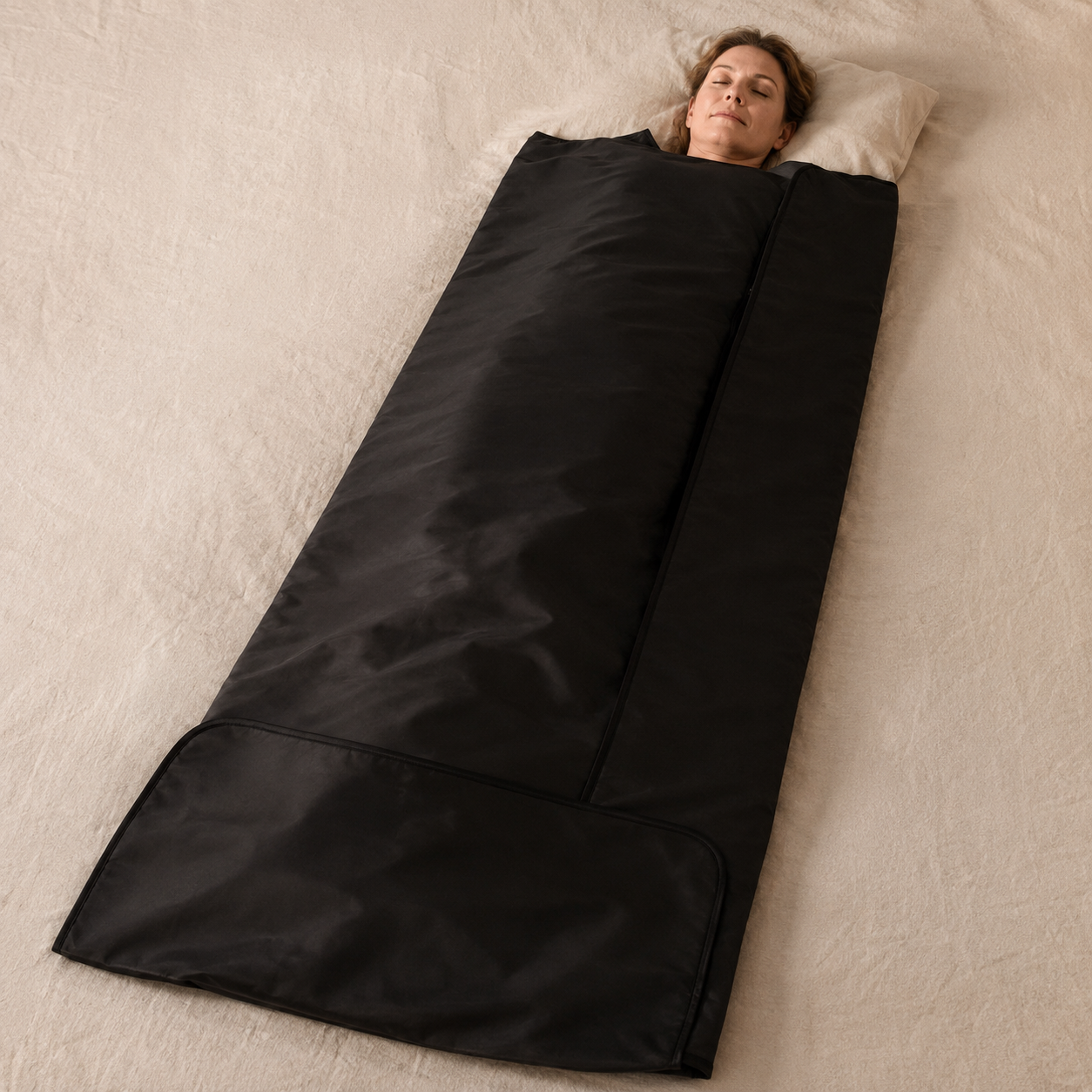 Far-infrared sauna blanket